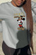 Grey Casual Street Print Patchwork O Neck Tops