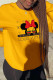 Yellow Street Daily Print Patchwork Letter O Neck Tops