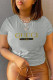Grey Casual Sportswear Print Patchwork O Neck T-Shirts