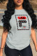 Grey Street Sportswear Print Patchwork O Neck T-Shirts