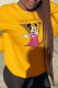 Yellow Street Sportswear Print Patchwork O Neck Tops