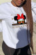 White Street Daily Print Patchwork Letter O Neck Tops