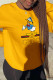 Yellow Casual Sportswear Print Patchwork Letter O Neck Tops