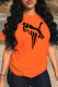 Orange Street Sportswear Print Patchwork O Neck T-Shirts