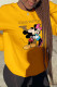 Yellow Casual Street Print Patchwork O Neck Tops