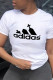 White Street Sportswear Print Patchwork O Neck T-Shirts