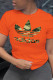 Orange Casual Sportswear Print Patchwork O Neck T-Shirts