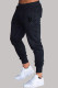 Black Fashion Sportswear Print Patchwork Mid Waist Pencil Bottoms