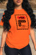 Orange Street Sportswear Print Patchwork O Neck T-Shirts