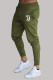 Army Green Fashion Sportswear Print Patchwork Mid Waist Pencil Bottoms