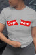 Grey Street Print Patchwork Letter O Neck T-Shirts