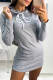 Light Gray Fashion Casual Solid Basic Hooded Collar Long Sleeve Dresses