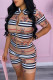 Khaki Fashion Sportswear Print Patchwork O Neck Rompers