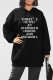Black Casual Print Patchwork Hooded Collar Long Sleeve Plus Size Dresses