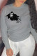 Grey Casual Street Print Patchwork O Neck Tops