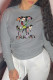 Grey Street Daily Print Patchwork O Neck Tops