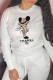 White Casual Street Print Patchwork O Neck Tops