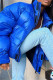 Blue Fashion Casual Solid Patchwork Zipper Collar Outerwear