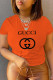 Orange Street Sportswear Print Patchwork O Neck T-Shirts
