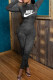 Black Fashion Sportswear Print Patchwork O Neck Jumpsuits