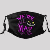 Black Purple Street Punk Print Patchwork Mask