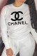 White Casual Street Print O Neck Tops