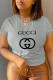 Grey Street Sportswear Print Patchwork O Neck T-Shirts