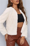 White Fashion Casual Solid Cardigan Outerwear