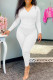 White Fashion Casual Solid Basic Hooded Collar Long Sleeve Two Pieces