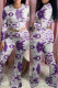 Purple Fashion Casual Tie Dye Printing O Neck Long Sleeve Two Pieces