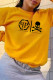 Yellow Casual Street Print Patchwork O Neck Tops