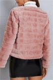 Pink Fashion Casual Solid Cardigan Outerwear