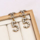 Gold Fashion Vintage Letter Pearl Earrings