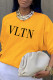 Yellow Casual Street Print Patchwork O Neck Tops