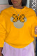 Yellow Street Daily Print Patchwork O Neck Tops