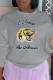 Grey Street Sportswear Print Patchwork Letter O Neck Tops