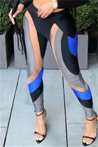 Black Fashion Casual Print Split Joint Skinny High Waist Pencil Trousers