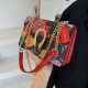 Red Fashion Street Print Patchwork Bags