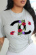 Grey Street Daily Print Patchwork O Neck T-Shirts