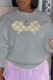 Grey Fashion Street Print Patchwork O Neck Tops
