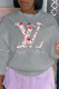 Grey Casual Street Print Patchwork O Neck Tops