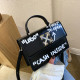 Black Fashion Letter Patchwork Bags
