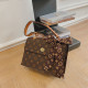 Deep Coffee Fashion Casual Print Patchwork Bags