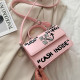 Pink Fashion Letter Patchwork Bags