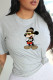 Grey Street Daily Print Patchwork O Neck T-Shirts