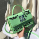Light Green Fashion Letter Patchwork Bags