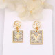 Gold Fashion Simplicity Letter Hot Drill Earrings