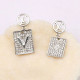 Silver Fashion Simplicity Letter Hot Drill Earrings