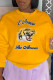 Yellow Street Sportswear Print Patchwork Letter O Neck Tops