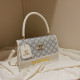 White Fashion Street Letter Hot Drill Bags